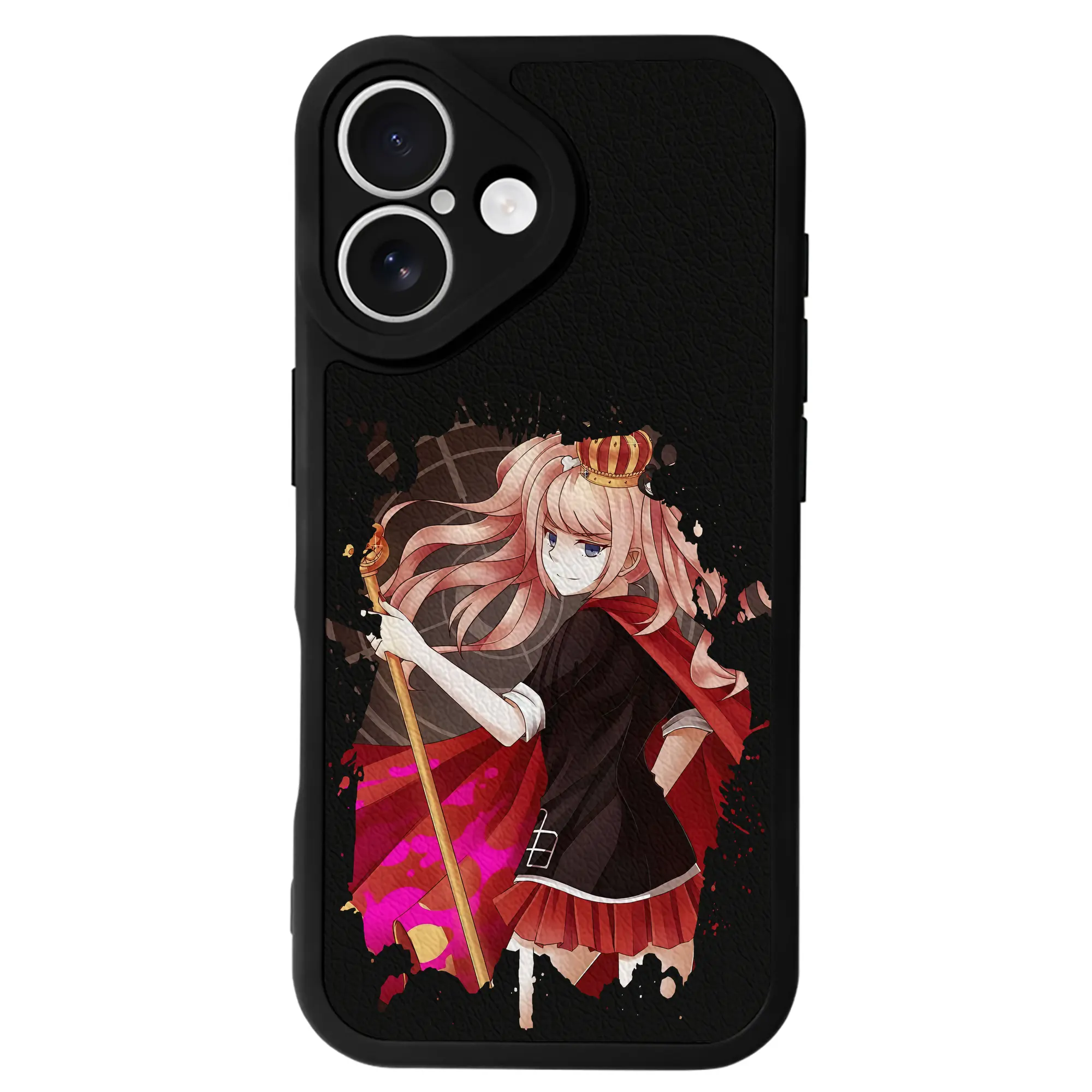 ダンガンロンパ グッズ,江ノ島盾子 - IPhone 16シリーズ対応 ・ シリコンスマホケース ・ レザー調 ・ 高精度フィット ・ 耐衝撃 ・ ワイヤレス充電対応 ・ 精密カット